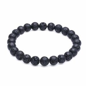 Black Lava Beads Bracelet